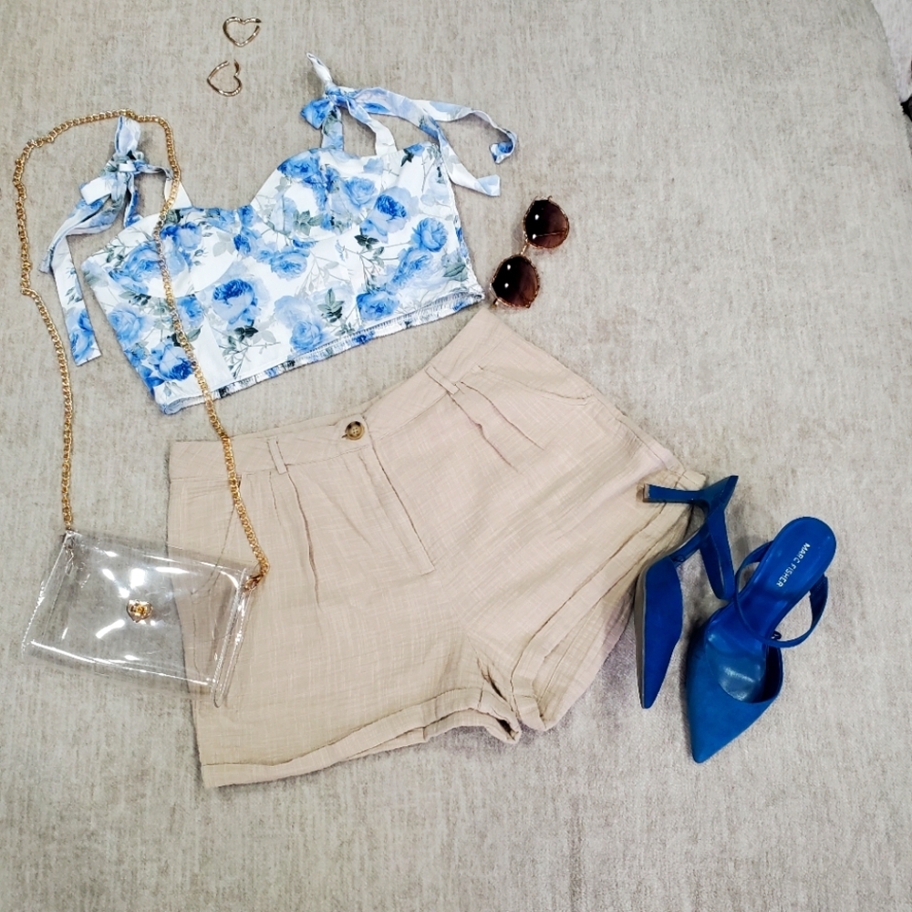 Cider Floral Blue and White Women's Top